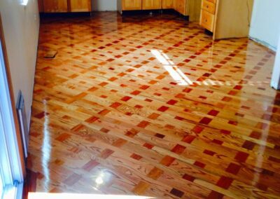 Hardwood floor installation, example 14. Handcrafted Floors, LLC Colorado Springs, CO.